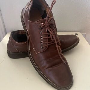 Guess Men's Dark Brown Leather Oxfords